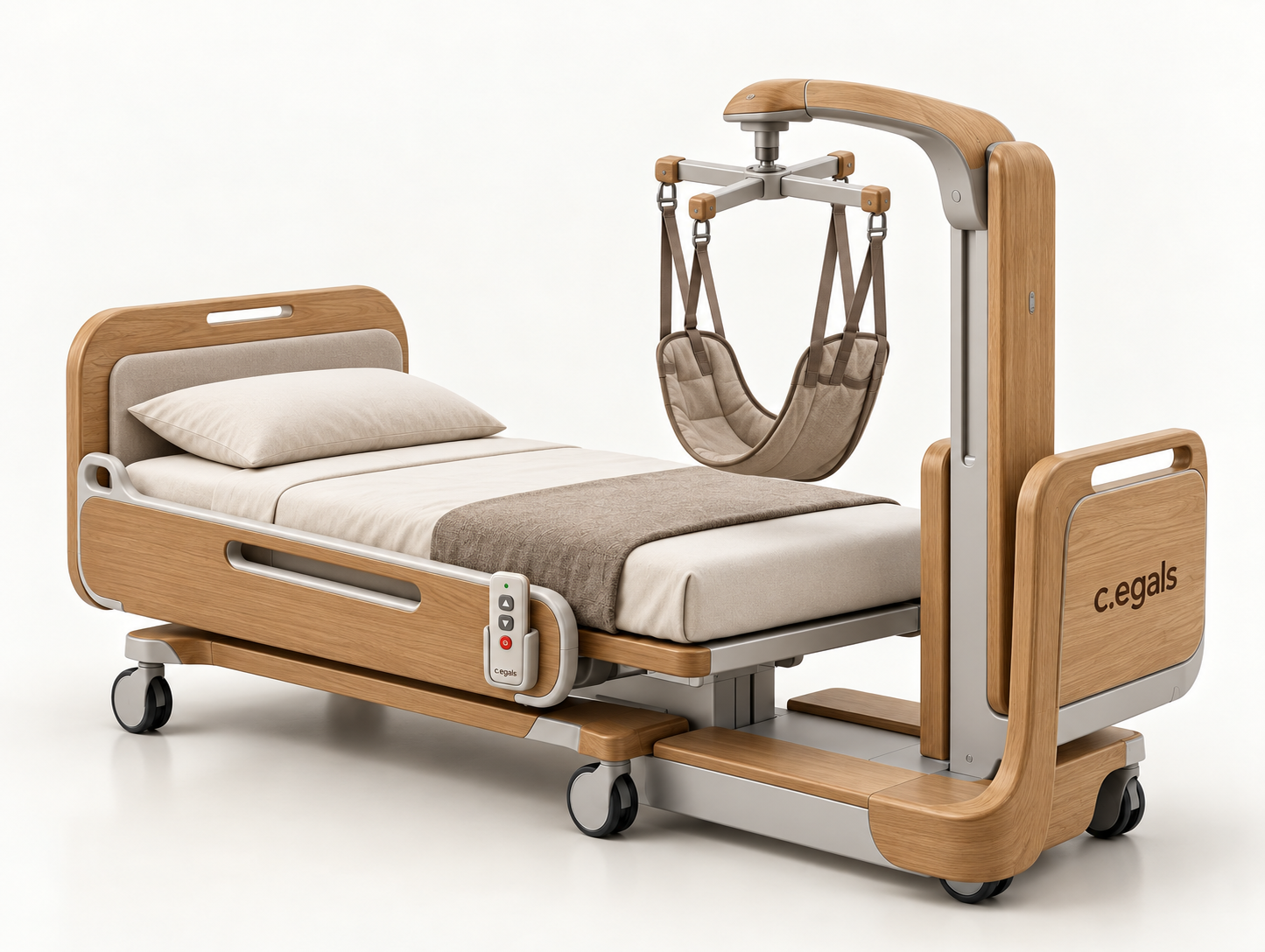 Concept de lit médical avec système lève-personne intégré